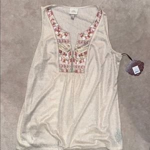 Sequence Gold Shimmer Women’s Tank Top Blouse